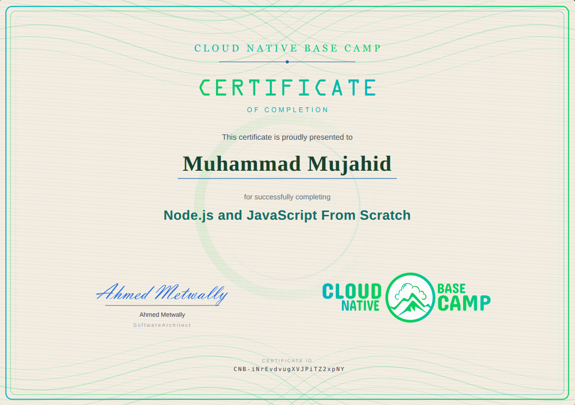 Certificate for NodeJS and Javasrcipt