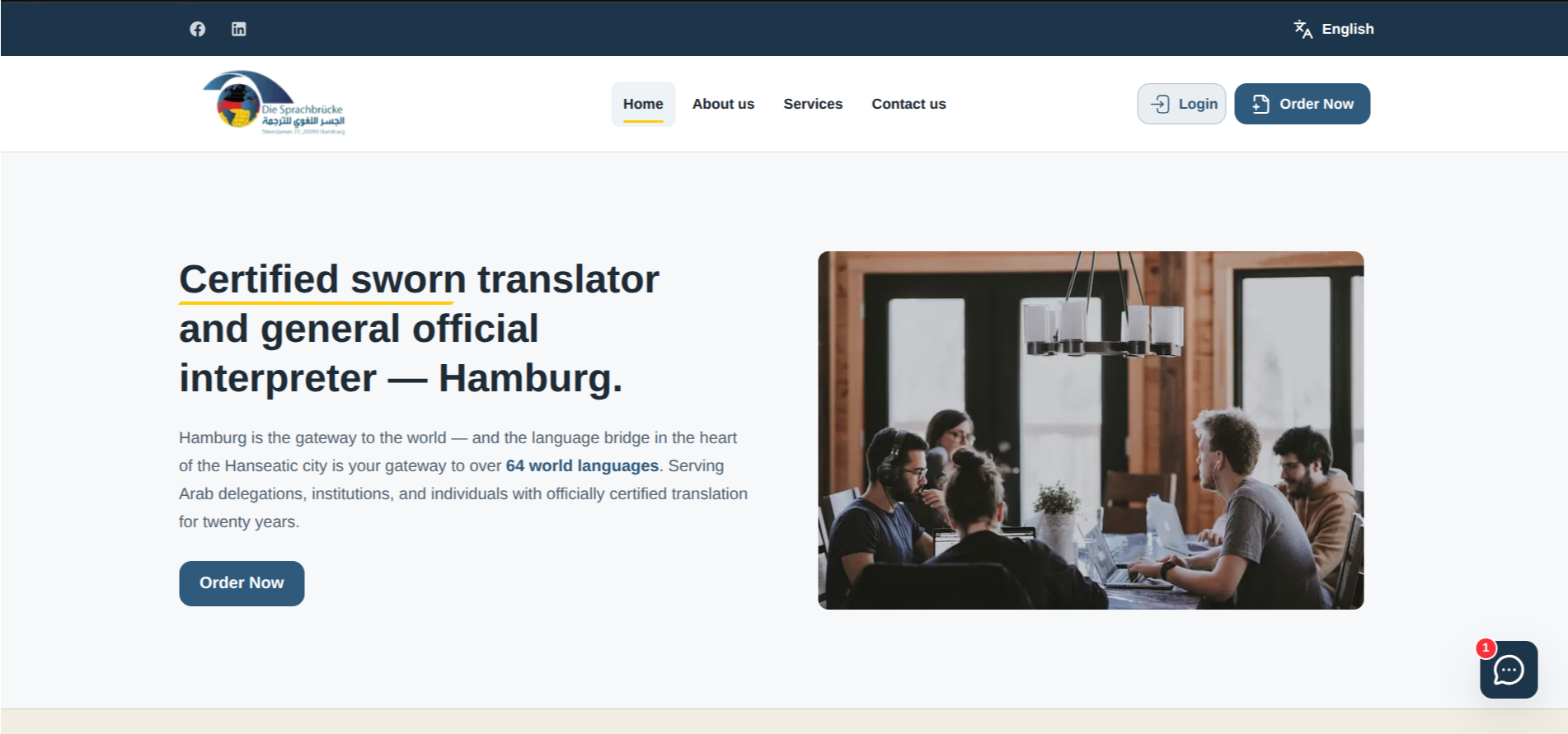 Die Sprachbrücke web development project screenshot